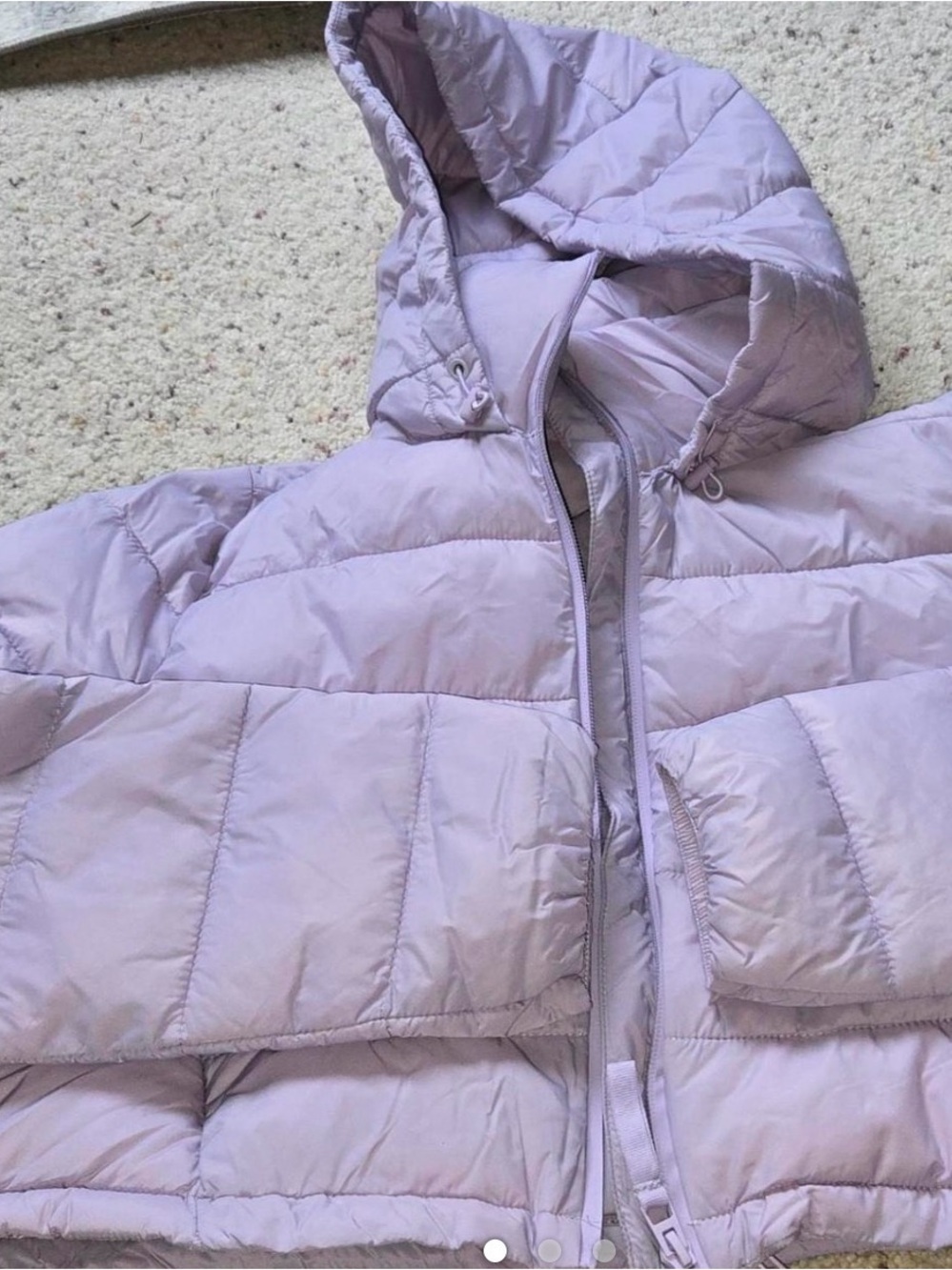 Zara Lilac Quilted Puffer Jacket with Hood